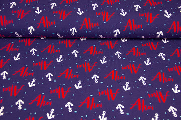 Jersey maritim mit Ankern, dunkelblau, 0,5 m
